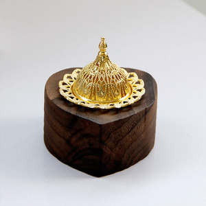 Brûleur d'encens géométrique en bois creux fait à la main du Moyen-Orient, hautement parfumé, pour Bakhoor et Mabkhara, utilisation intérieure/extérieure - Product Image 2