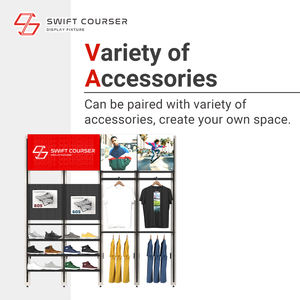 Nuevo Diseño de Percheros de Pared Metálicos con Cubierta de Madera y Riel Eléctrico para Tiendas Minoristas - Product Image 5