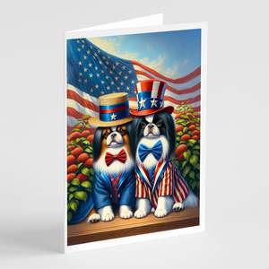 All American Japanese Chin Greeting Cards Pack of 8 Whimsical A7 Size <b>5x7</b> Blank Note Cards with <b>Envelopes</b> - Product Image 1