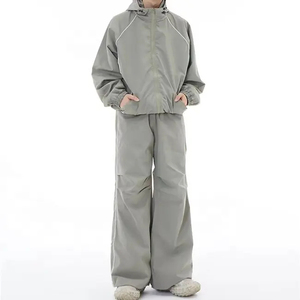 Ensemble de survêtement en nylon personnalisé avec logo, coupe oversize, coupe-vent pour hommes et femmes, grande taille, veste coupe-vent d'hiver - Product Image 4