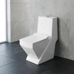 WC en céramique de luxe or et noir, cuvette de toilette en porcelaine pour intérieurs de salle de bain modernes et élégants - Product Image 5