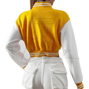 Veste universitaire d'hiver pour femme en peau de mouton respirante, couleur unie, en coton et laine, au meilleur prix, service OEM disponible - Product Image 2