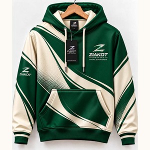 Wholesale Direct Ziakot Industry Custom Stitched Gray Neon <b>Green</b>-<b>Black</b> Baseball Pullover Sweatshirt Hoodie - Product Image 3
