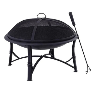 เตาผิงเหล็กทรงสี่เหลี่ยมผืนผ้าสีดำสไตล์โมเดิร์นเคลือบสีฝุ่นแบบพกพาสำหรับพื้นที่ใช้งานกลางแจ้ง แข็งแรงทนทานสำหรับสวนหลังบ้าน - Product Image 5