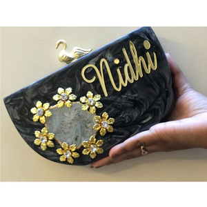 Handmade Resin Clutch Retro Design Acrylic Clutch Girls Wallet Clutch Hot Selling Product High Quality Bag for Party Weeding - Product Image 4