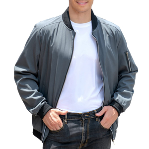 Custom Logo Embroidered Streetwear Satin Varsity Jackets for Men <b>Stand</b> Collar Outerwear Winter Polyester Satin Bomber Jackets - Product Image 1