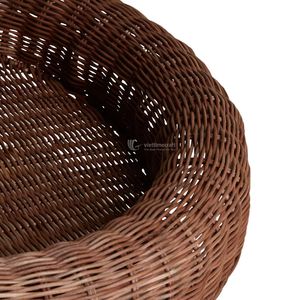 <b>Round</b> Rattan Storage Tray Minimalist Design for Desk Neatening and Organization Single Tier Multifunctional Woven <b>Basket</b> - Product Image 3