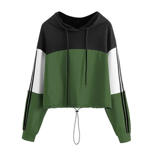 Pullover Long Sleeve Customized Women Crop <b>Top</b> Hoodies <b>Winter</b> Autumn Eco-Friendly Breathable Polyester Cotton OEM Services - Product Image 1