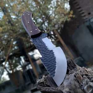 Couteau de survie artisanal de haute qualité en acier à haute teneur en carbone avec manche en bois et étui en cuir fin - Product Image 4