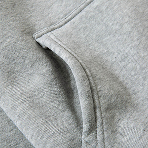 Unisex Gray Hooded Sweatshirt Full Sleeve Solid Color Casual <b>Pullover</b> With Side Pockets And Drawstring Closure - Product Image 5