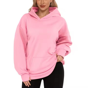Sweat à capuche uni pour femme, décontracté, mode streetwear, avec manches longues à trous pour les pouces - Product Image 1