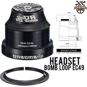 DABOMB MTB - Juego de Dirección Integrado de Aluminio CNC EC49 para Bicicleta de Montaña, Tubos de Dirección Cónicos de 1.5 Pulgadas, Corona de 39.8 mm, 146 g, BOMB LOOP EC49 - Product Image 2