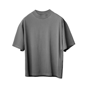 T-shirt Homme Oversize en Coton Lourd 240 GSM Coupe Ample Épaules Tombantes Uni Manches Courtes Décontracté Streetwear - Product Image 5