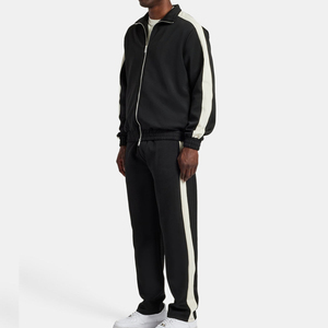 High Quality Custom Men Tracksuit Heavy <b>Weight</b> Zipper Up Customized Logo Causal Solid Plain Tracksuits Two Piece Sportwear Sets - Product Image 5