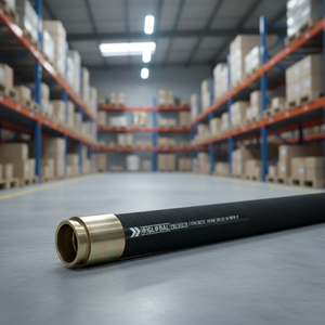 Tuyau de livraison de béton robuste avec corps en caoutchouc renforcé et raccord en laiton, conçu pour la construction industrielle - Product Image 1