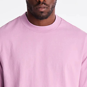 Custom Logo Oversized <b>Pink</b> <b>T</b> <b>Shirt</b> <b>Men</b> Premium Cotton Casual Streetwear Half Sleeve Summer Tee Loose Fit Fashion Top - Product Image 4