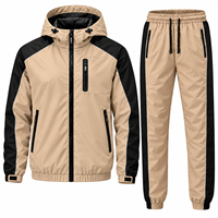Survêtement coupe-vent d'hiver personnalisé haut de gamme avec capuche, tissu léger imperméable, doublure en maille respirante, fermeture éclair intégrale