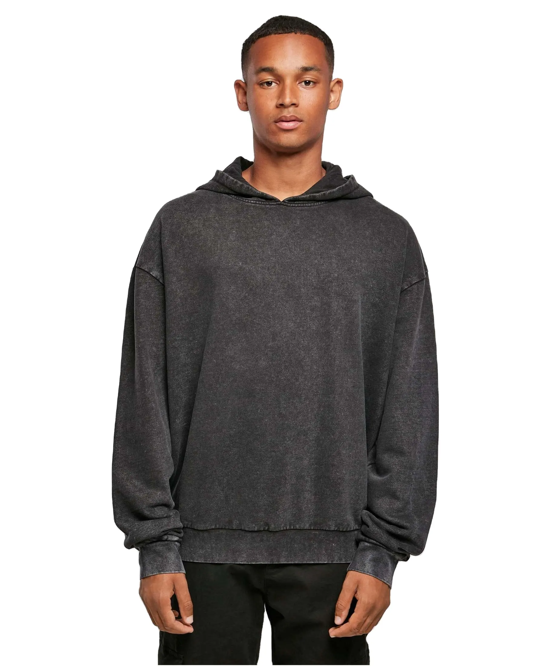 Low MOQ cheap wholesale sweatshirt drop shoulder crewneck black Hip Hop Sweatshirt Hoodie O-Neck graphic sweatshirt