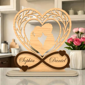 Personalized Engraved Polished Wooden Heart Nautical Style Home Decor Gift with Custom Color Size for <b>Girlfriend</b> Valentine - Product Image 1
