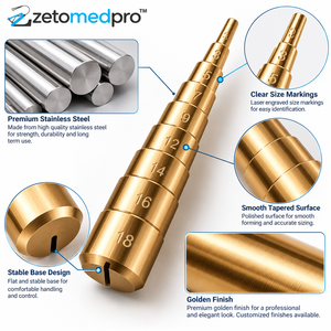 Mandrin conique multi-tailles pour anneaux, tige de 3 à 18 mm pour la fabrication de bijoux, le dimensionnement des anneaux, le pliage de fil et la formage des métaux ZetomedPro - Product Image 6