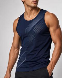 Débardeur tendance pour homme à motif géométrique, col rond, séchage rapide, en polyester, respirant, sublimé, avec faible MOQ - Product Image 4