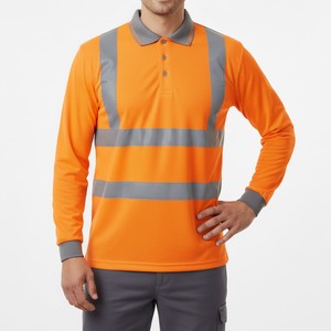 Camisa de Trabajo Reflectante de Alta Visibilidad Personalizada para Trabajadores de la Construcción, Manufactura y Mantenimiento - Product Image 1