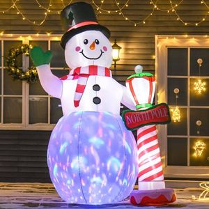 Pupazzo di Neve Gonfiabile Natalizio per Decorazioni Esterne Festive per Casa o Giardino - Product Image 2