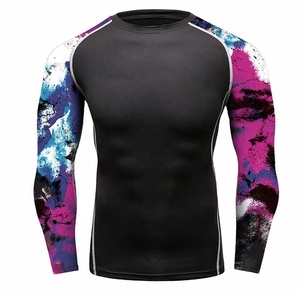 Baselayer BJJ Rashguard NO GI vêtements de combat pour hommes conception lourde éruption Guard MMA BJJ couche de base chemises de compression à bas prix - Product Image 1