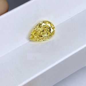 Diamante suelto de corte pera, color amarillo intenso, cultivado en laboratorio, certificado CVD, VS2 Premium, brillante, para centros de joyería fina. - Product Image 2