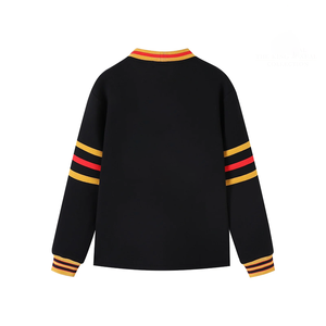 Custom Grambling Black Fleece <b>Cardigan</b> Chenille Patch Greek Logo Collegiate & University Group Wear Wholesale Manufacturer OEM - Product Image 6