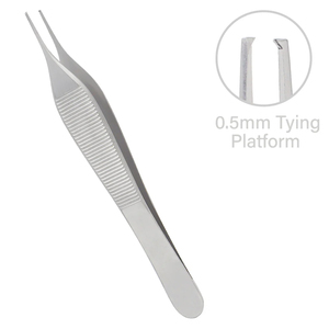 Adson Utility Forceps 1 x 2 Teeth 0.5 mm Tip Overall Length 12 cm Stainless Steel Surgical Instrument - Product Image 3