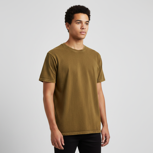 T-shirt surdimensionné en coton 100% 260 grammes, de haute qualité, tricoté, pour hommes, logo personnalisé, t-shirt épais, impression 3D en relief - Product Image 3