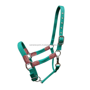 Newly Launched Adjustable Teal Nylon <b>Halter</b> With Brass Plated Hardware Top Supplier Wholesale and Manufacturer Saman Exports - Product Image 3
