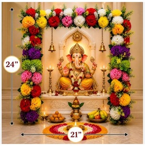 Guirlande de fleurs artificielles suspendue, fabriquée à la main en Inde, prix de gros, pour mariage, événement, bureau, maison, Noël, décoration de maison neuve - Product Image 6