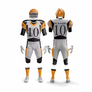 Uniforme de football américain pour hommes, col en V, 100% polyester, antibactérien, séchage rapide, respirant, manches courtes, sublimation estivale - Product Image 4