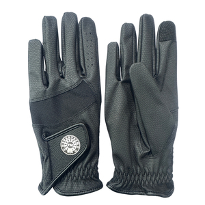 Gants d'équitation en cuir synthétique avec silicone imprimé, extensibles, durables, antidérapants, pour sport équestre, unisexe, fermeture auto-agrippante - Product Image 3
