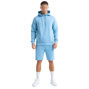 Manufacturer Highest Quality Plus Size Men's Autumn Casual Street Fashion Tracksuit <b>Set</b> Quick Dry Short Half Zip Hoodie - Product Image 1