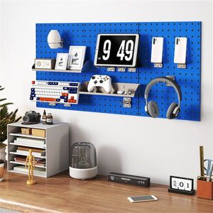 Navy 4 Ft. <b>Wall</b> Mounted Pegboard <b>Wall</b> Organizer Kit Metal Toolboard for Efficient <b>Wall</b> <b>Storage</b> - Product Image 6