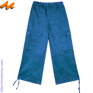 Pantalones Cargo Casuales de Verano para Mujer MASTER TEXTILE, Color Sólido, Pierna Ancha, Transpirables, Cintura Media, Hechos con Tela de 7.37 oz - Product Image 2