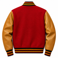 Veste bomber en laine polaire pour homme avec logo personnalisé, broderie, patchwork, réversible, écologique, style universitaire