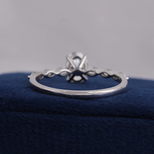 Women's Oval Cut Diamond Engagement Ring White Gold Prong Setting Classic Style - Product Image 2