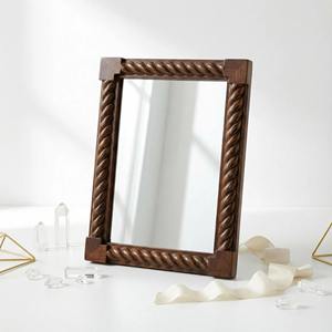 Miroir mural en bois de luxe pour hall d'hôtel, grand miroir mural en bois pour la décoration intérieure de l'hôtellerie, miroir suspendu en gros - Product Image 6