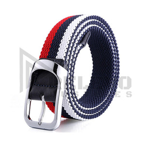 Relevo Industry Striped <b>Braided</b> Casual Belt With Silver Pin Buckle Durable Adjustable Men's Fashion <b>Accessory</b> - Product Image 4