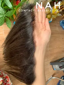 [Transparant Kant] Frontale Sluiting Met Human Hair Extensions Vietnamese Menselijke Huid Inslag Haar Natuurlijk Zwart Donkerbruin Haar