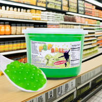 Pinshan Bubble Tea Ingrediënten Transparante Roze Plastic Bakje Popping Boba 950g 8 Bakjes/Karton Gemaakt in Taiwan 12 Maanden Houdbaarheid