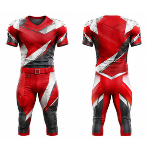 Conjuntos de Camisetas de Fútbol Americano Personalizadas para Hombre, Azul, Rojo, Blanco, Cuello en V, Manga Corta, Impresión Sublimada, Absorbe la Humedad, Regular, 100% - Product Image 1