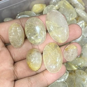 Cuarzo rutilado dorado natural, cabujón de piedra preciosa suelta, gemas de varios tamaños para la fabricación de joyas, precio de fábrica directo al por mayor. - Product Image 4