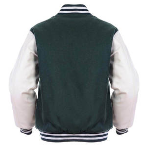 Veste bomber varsity noire sur mesure OEM, à capuche, coupe-vent, doublure en coton matelassé, fermeture éclair, veste d'hiver - Product Image 2