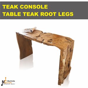 TEAK CONSOLE <b>TABLE</b> TEAK ROOT LEGS - Product Image 5