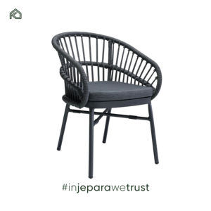 Chaises de jardin d'extérieur modernes en aluminium, rotin, corde tressée, imperméables, durables, écologiques - Dion - Product Image 1